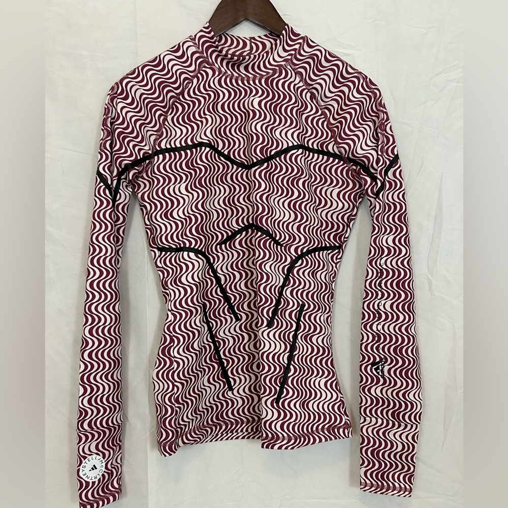 adidas x Stella McCartney Plum and White Wave Long Sleeve Top